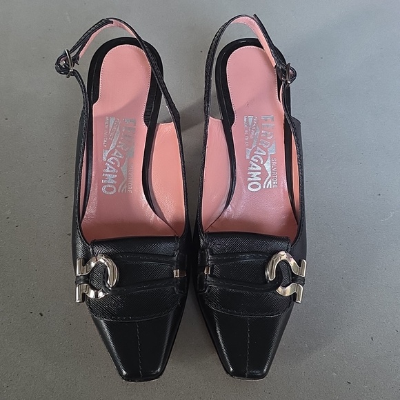 Salvatore Ferragamo Shoes - Salvatore Ferragamo Gancini slingback pumps.